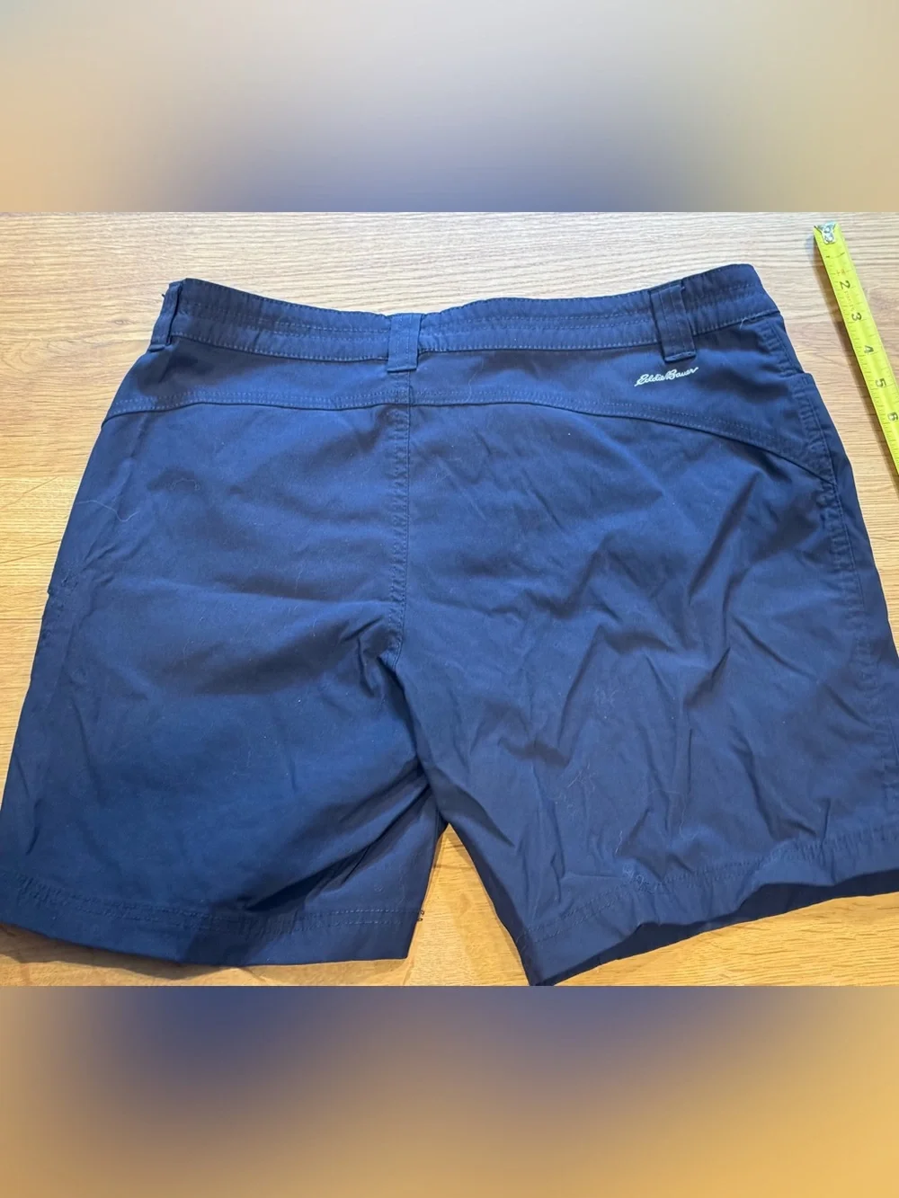 Eddie Bauer Womens 10 Navy Stretch Nylon Hiking Travel Shorts Zip Pocket - Picture 5 of 6